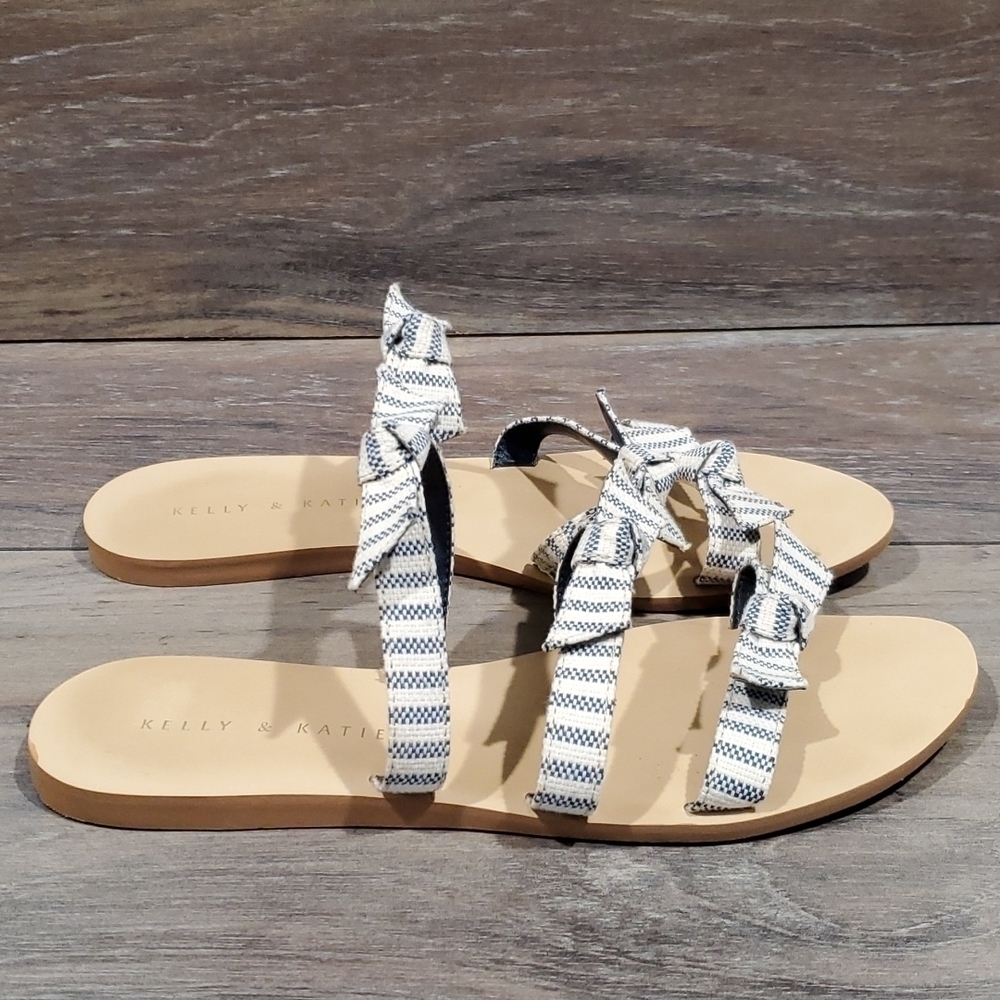 Kelly &Katie bows straps flats flip flop shoes sandals sz 8M - Picture 2 of 9